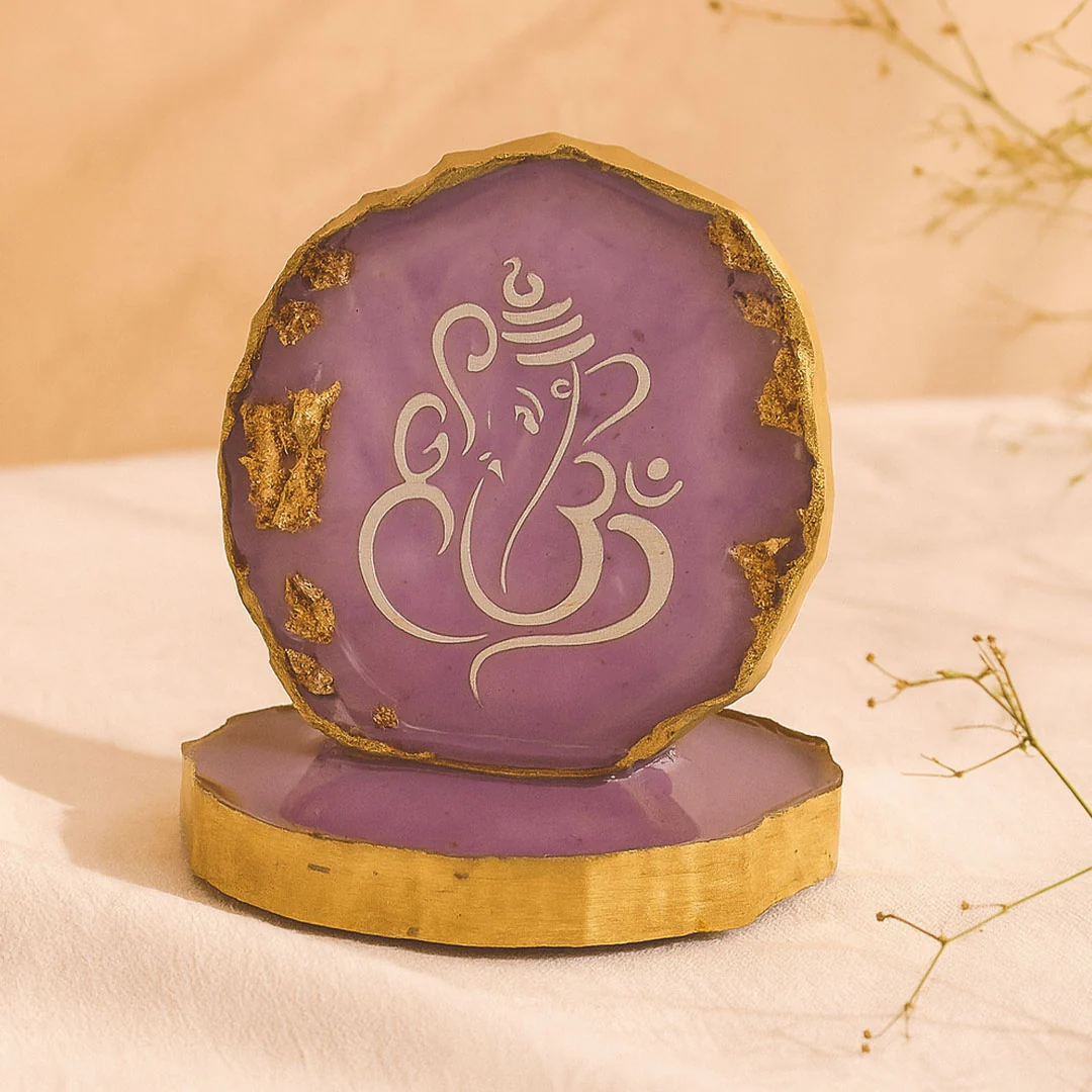 2-Inch Purple Resin Ganesha Frame