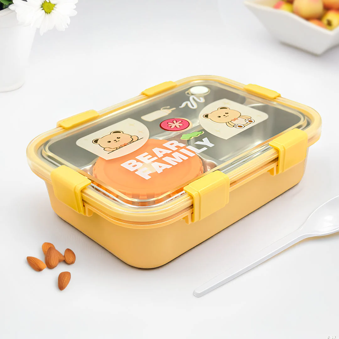 3-Compartment Stainless Steel Thermal Lunchbox - 950ml - Image 12