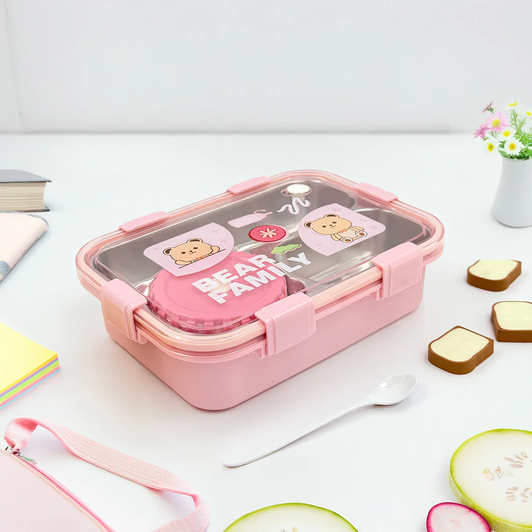 3-Compartment Stainless Steel Thermal Lunchbox - 950ml - Image 18