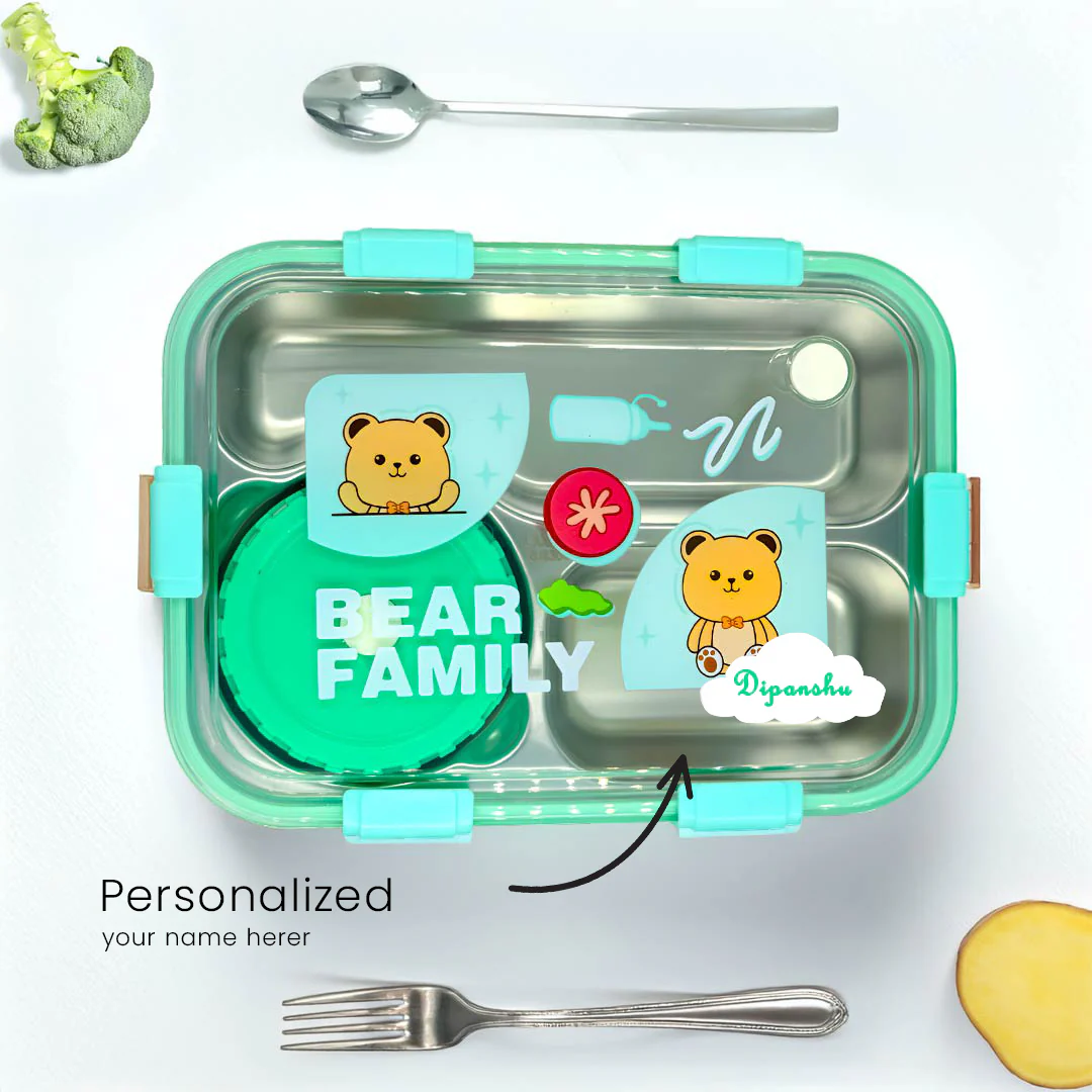 3-Compartment Stainless Steel Thermal Lunchbox - 950ml - Image 5