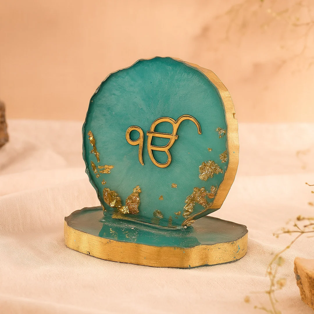 3-Inch Turquoise Resin Ek Onkar Frame - Image 3