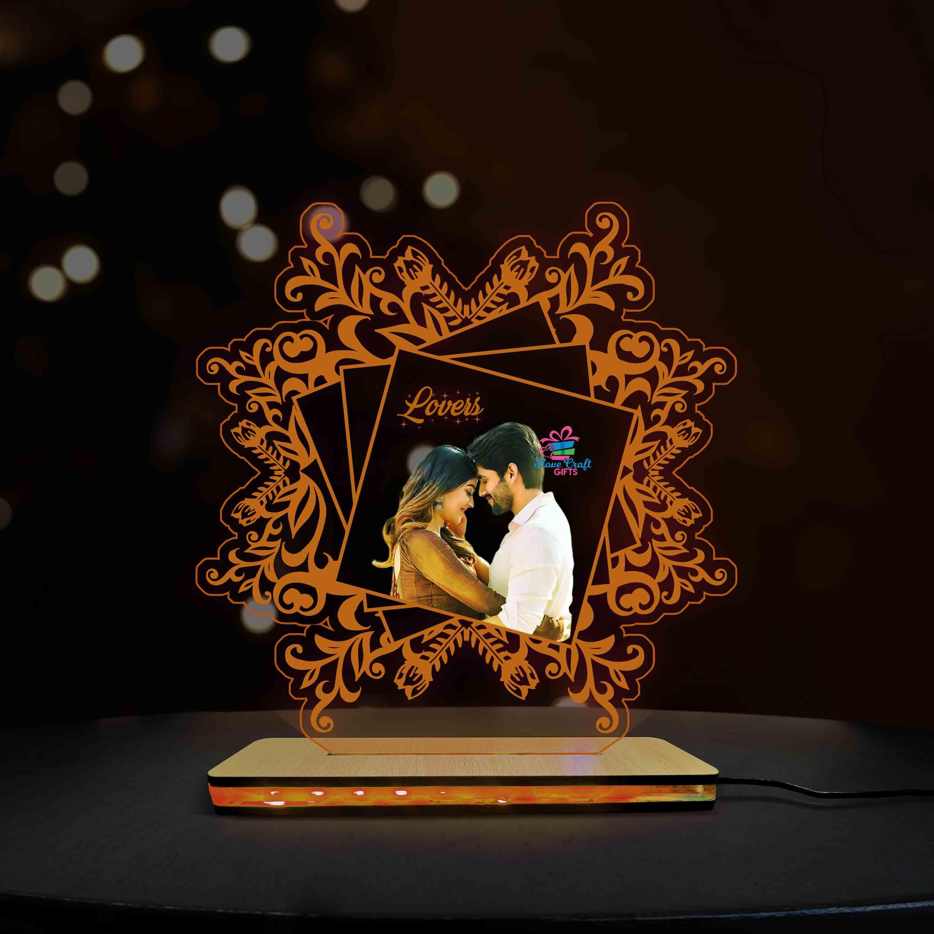 3D Acrylic Multi-Led Table Lamp For Soulmate - Image 3