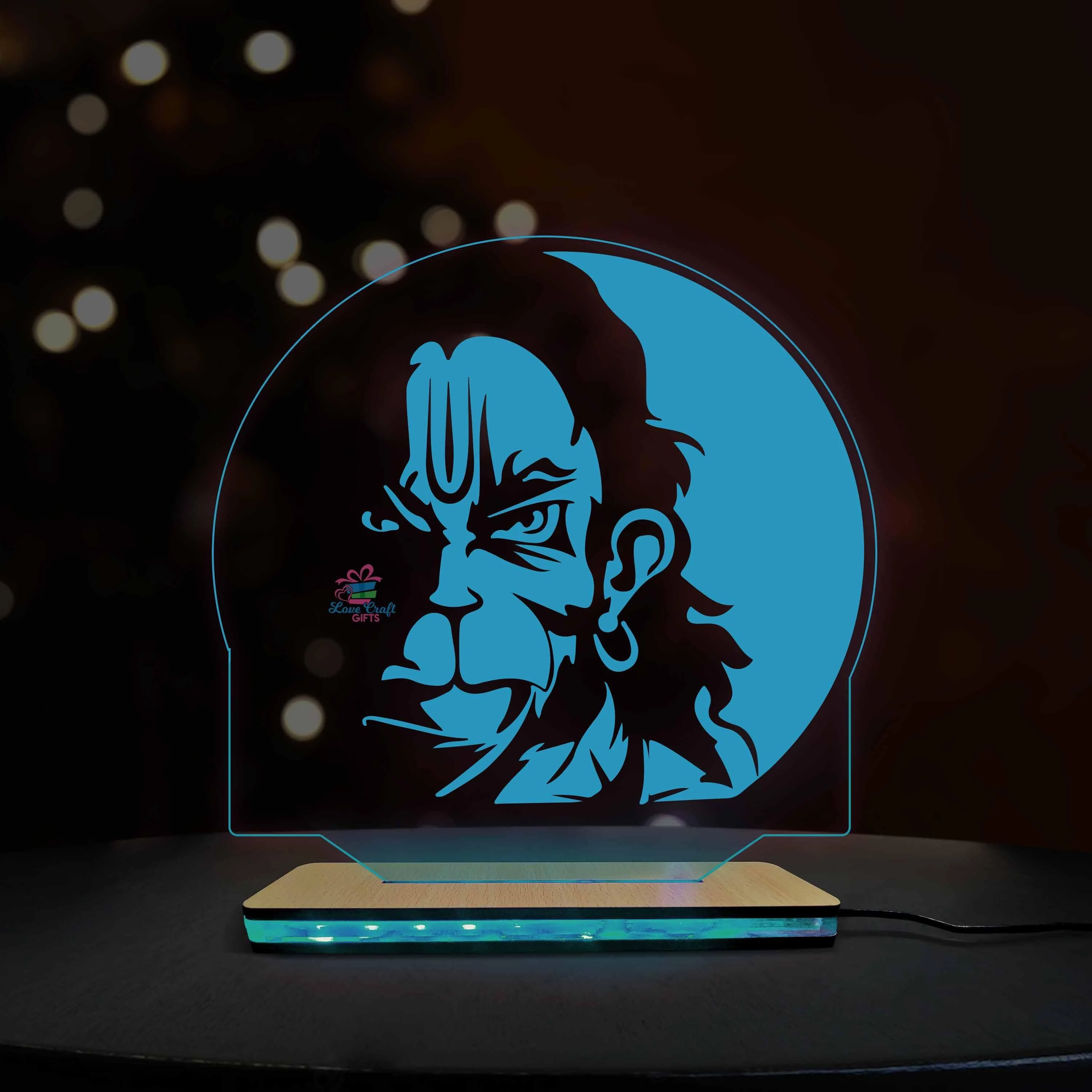 3d Acrylic Hanuman LED Lamp - Image 3