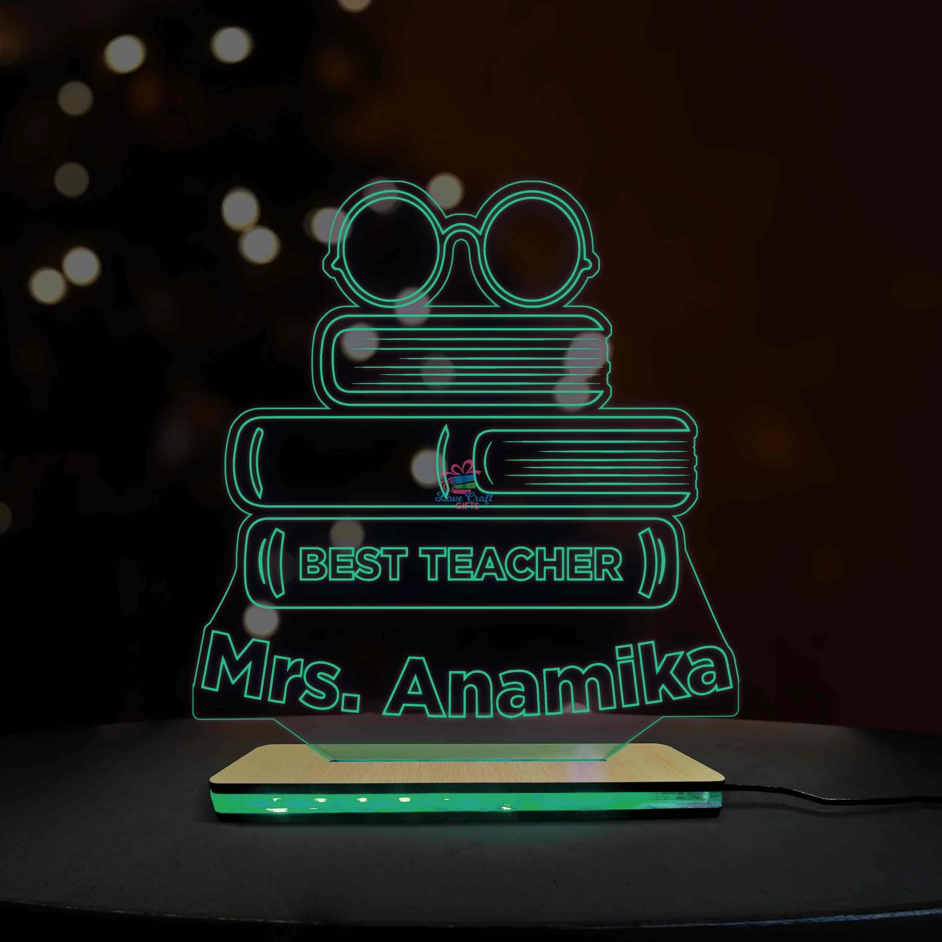 3d Acrylic Best Teacher LED Lamp - Image 3