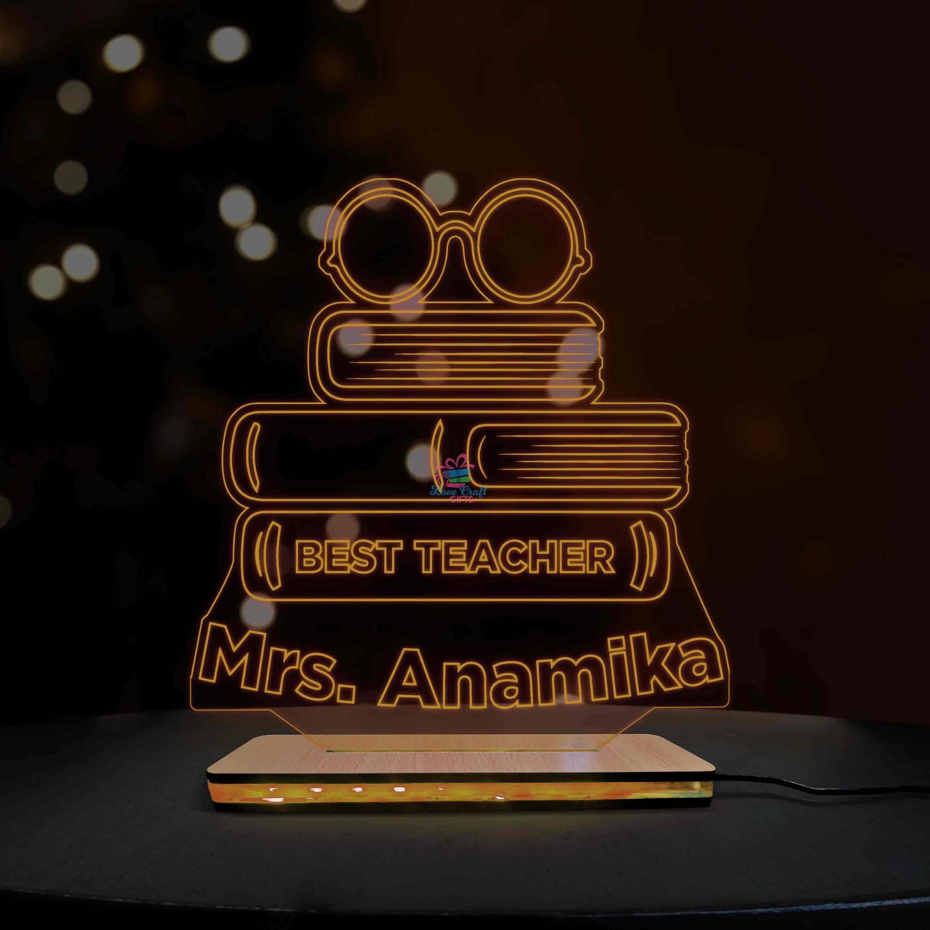3d Acrylic Best Teacher LED Lamp - Image 4
