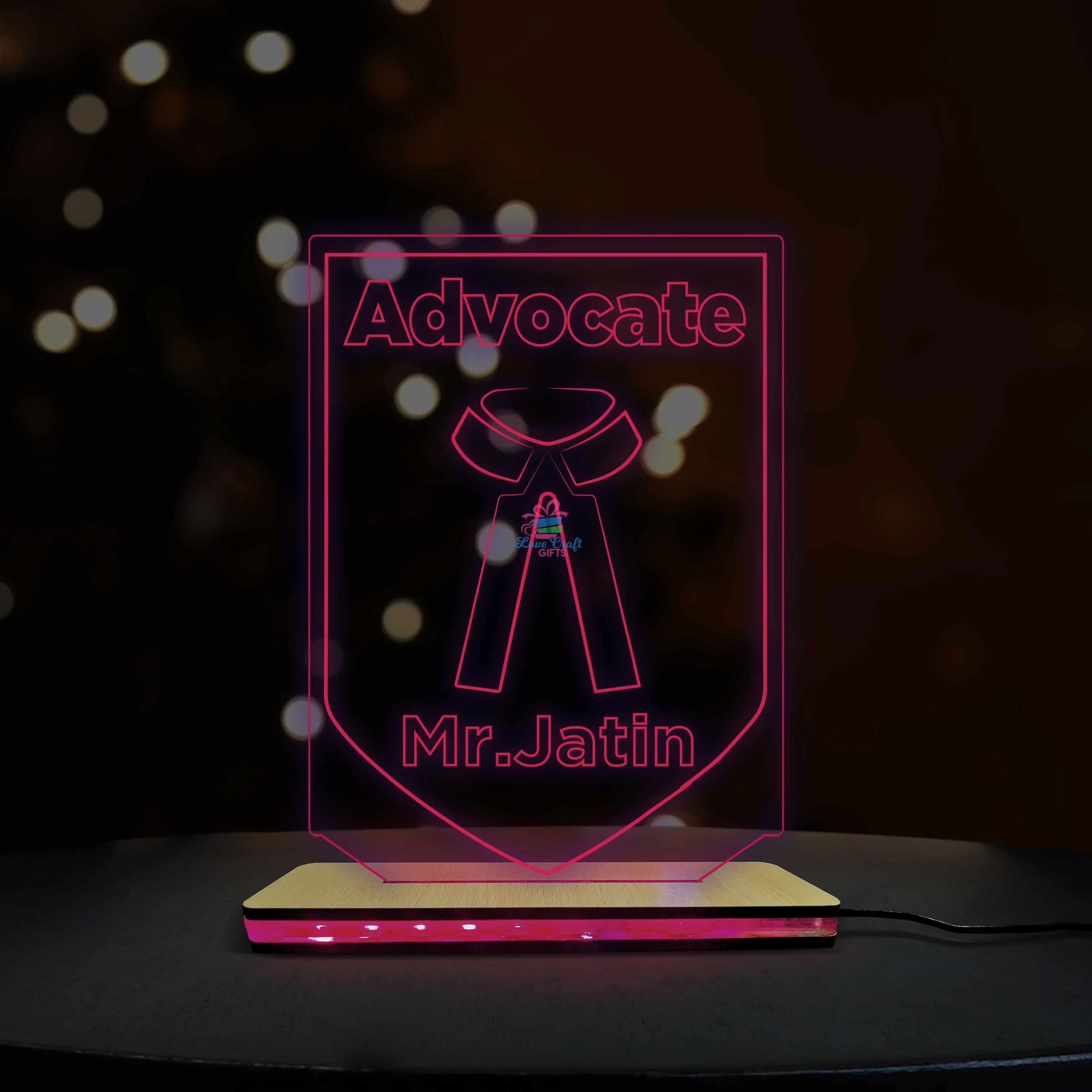 3d Acrylic Multi-Colored Advocate LED Lamp - Image 3