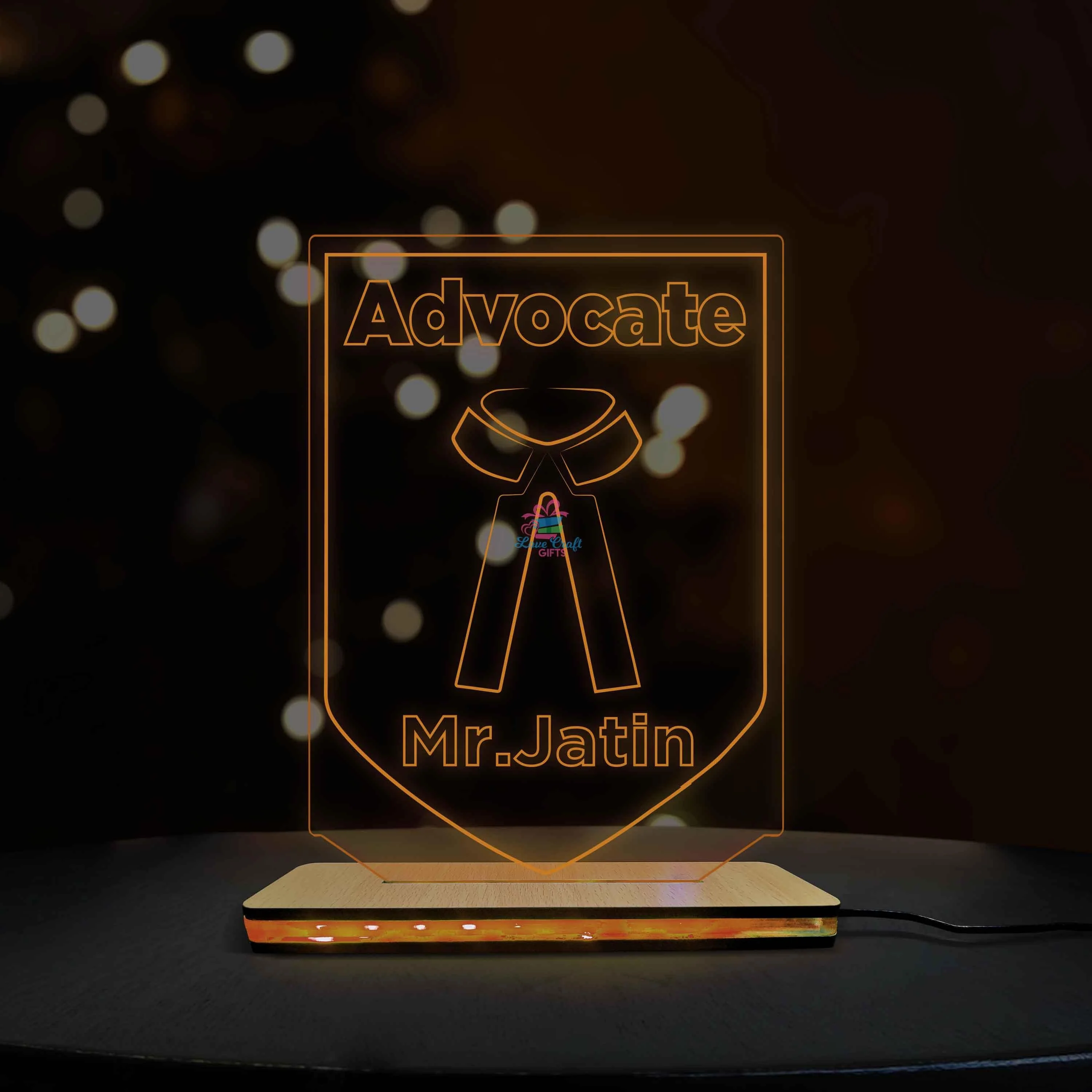 3d Acrylic Multi-Colored Advocate LED Lamp - Image 4