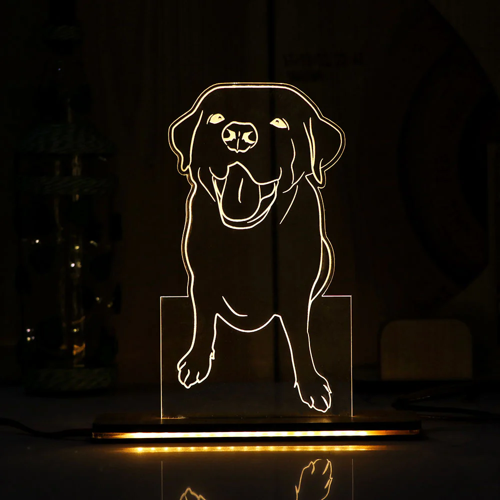 3D ACRYLIC LED TABLE LAMP IN DOG SHAPE WITH LED LIGHT - Image 2