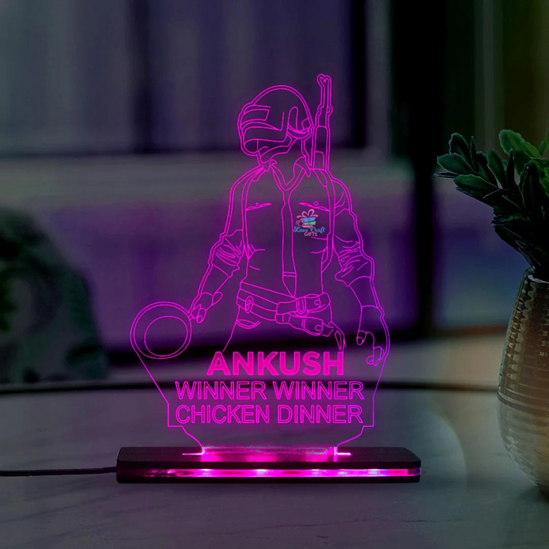 3d Acrylic Multi-Colored PUBG LED Lamp - Image 4