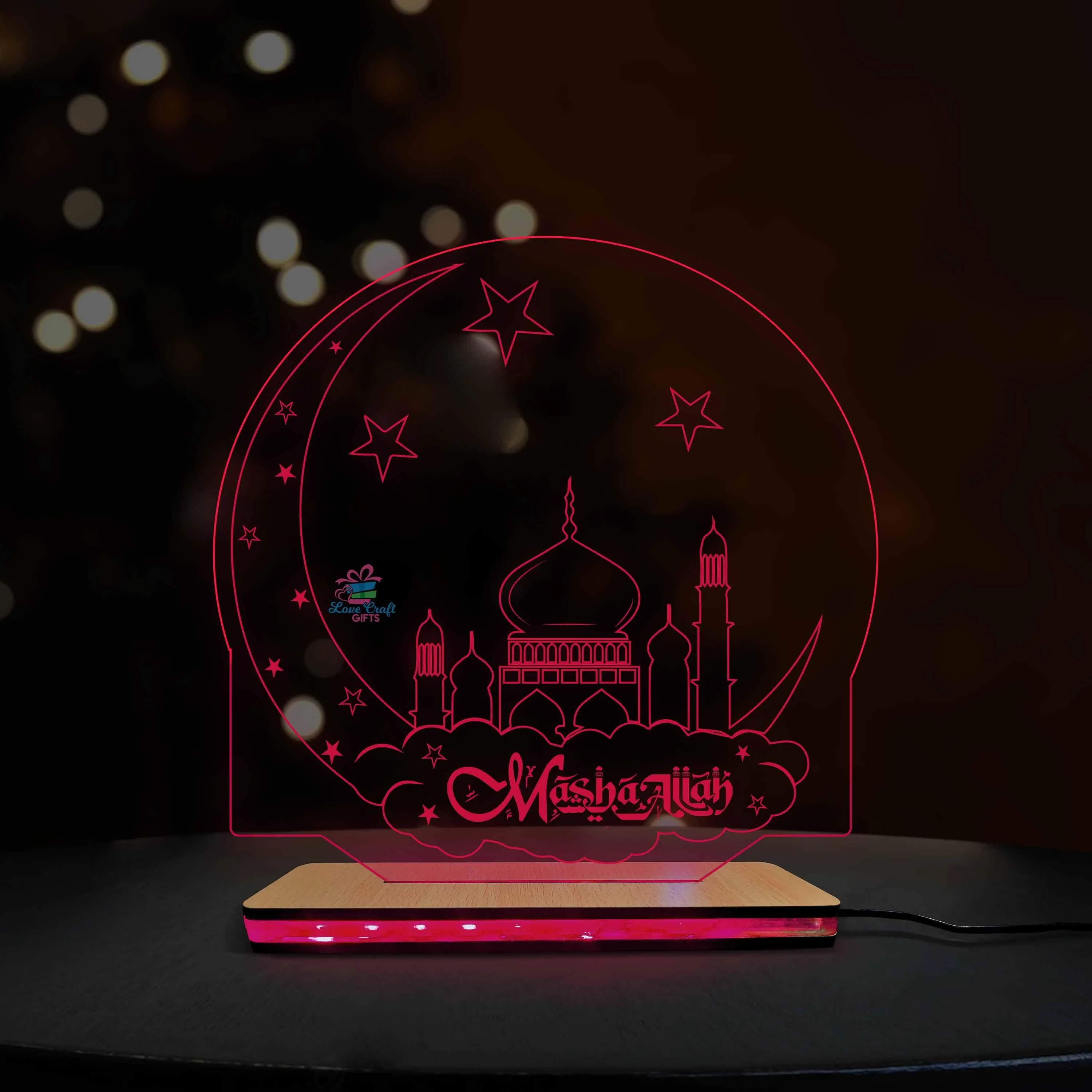 3D Acrylic Multi-Colored Masjid LED Lamp