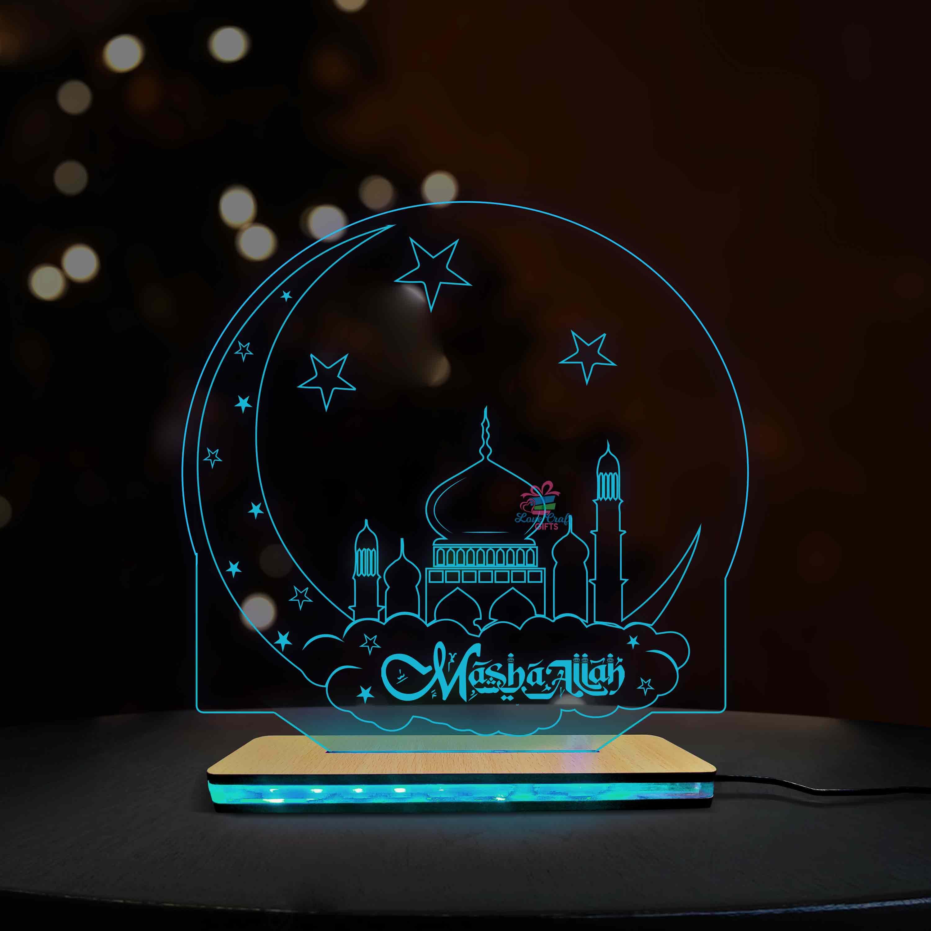 3D Acrylic Multi-Colored Masjid LED Lamp - Image 2