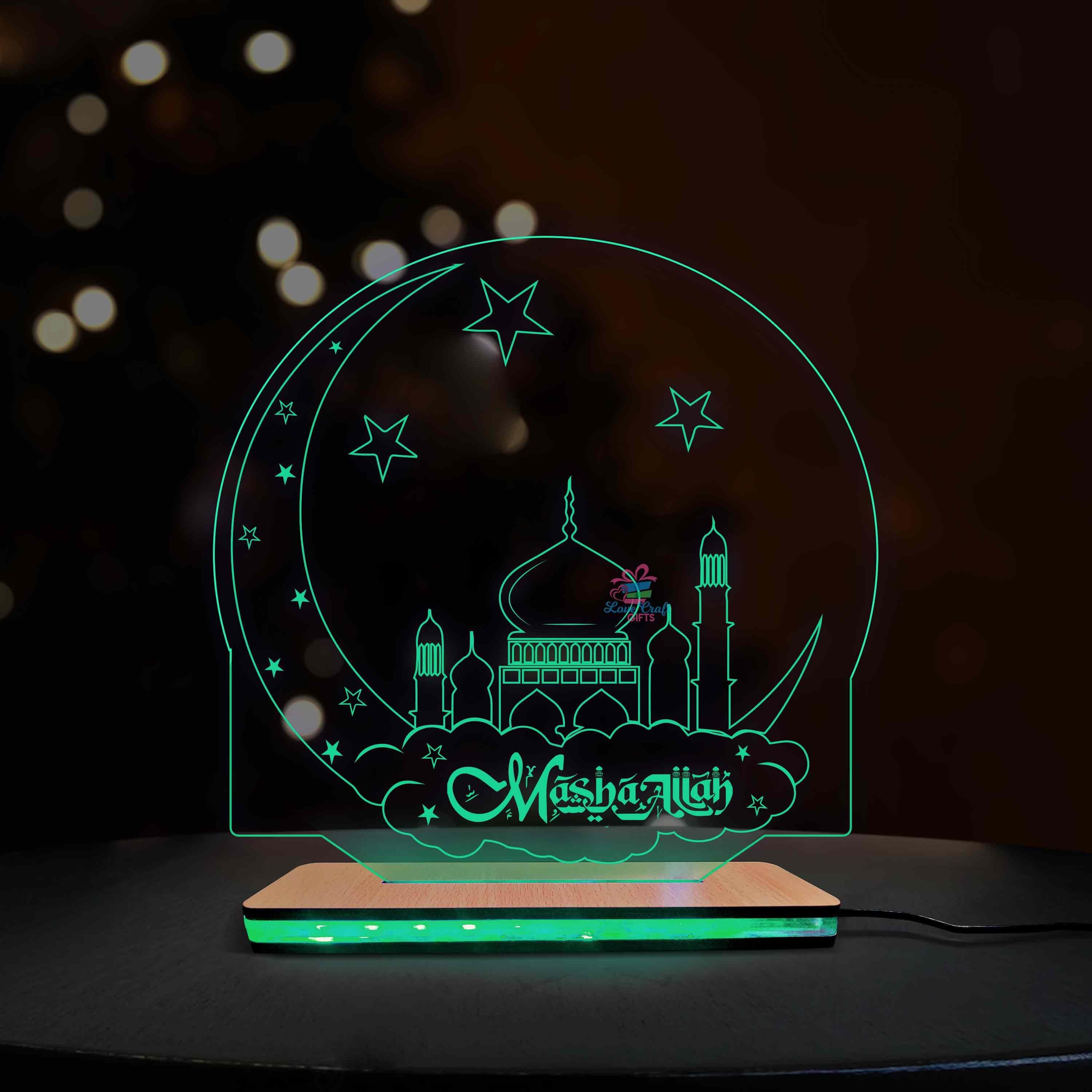 3D Acrylic Multi-Colored Masjid LED Lamp - Image 3