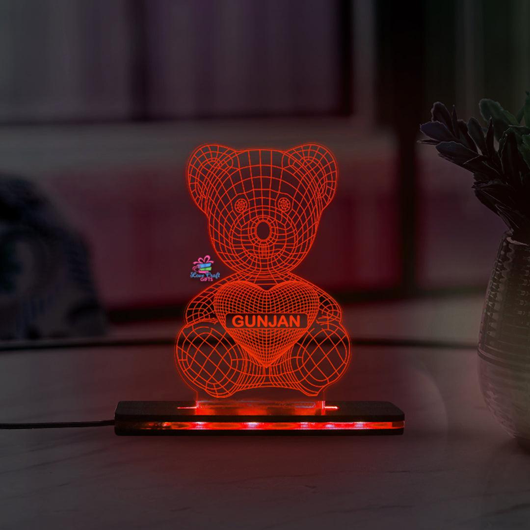 3d Acrylic Teddy Name LED Lamp - Image 4