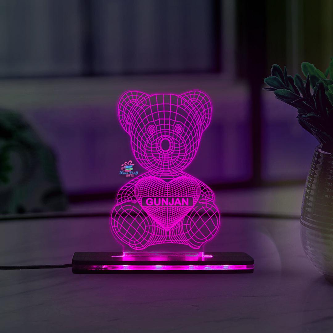 3d Acrylic Teddy Name LED Lamp - Image 5