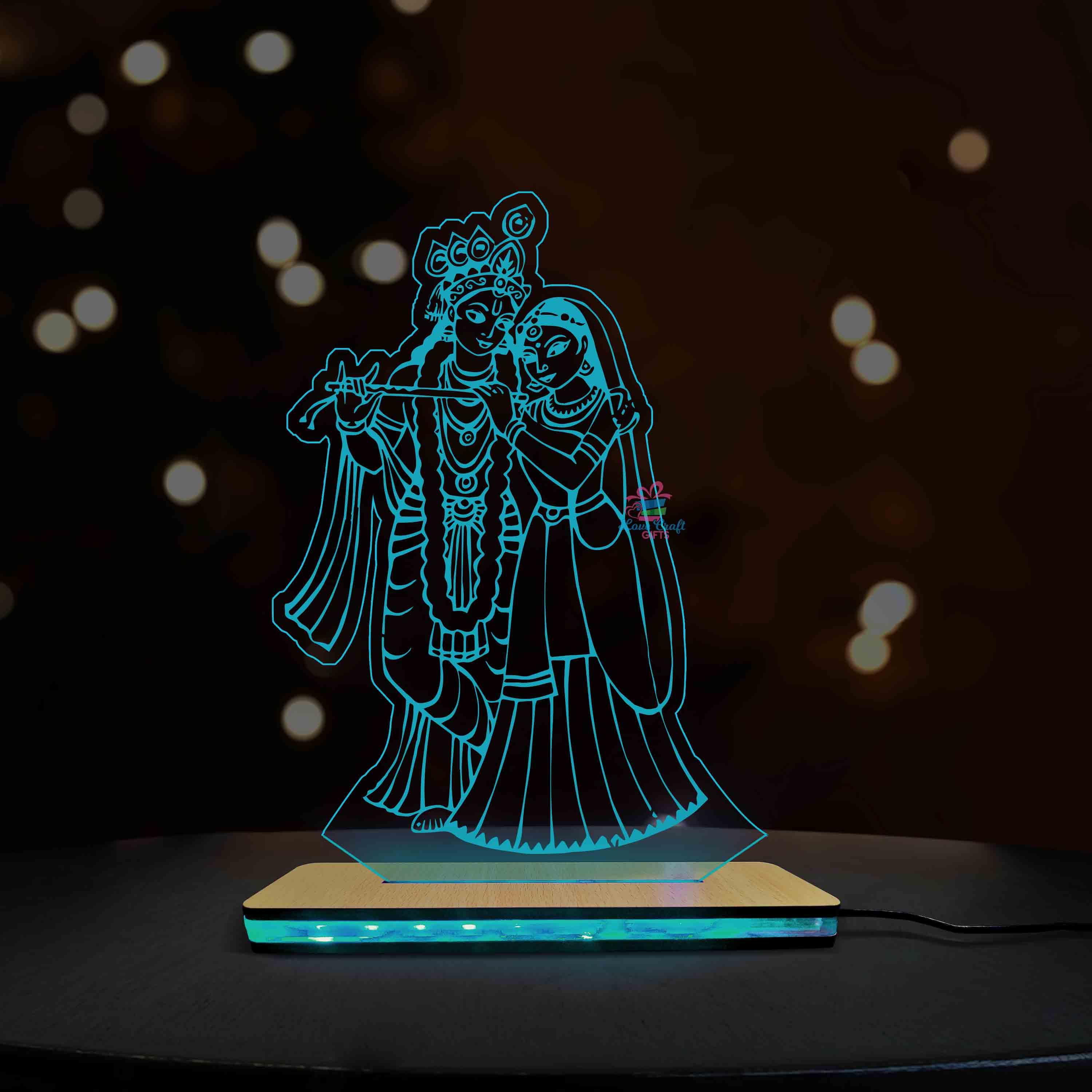3d Acrylic Radha Krishan LED Lamp - Image 2