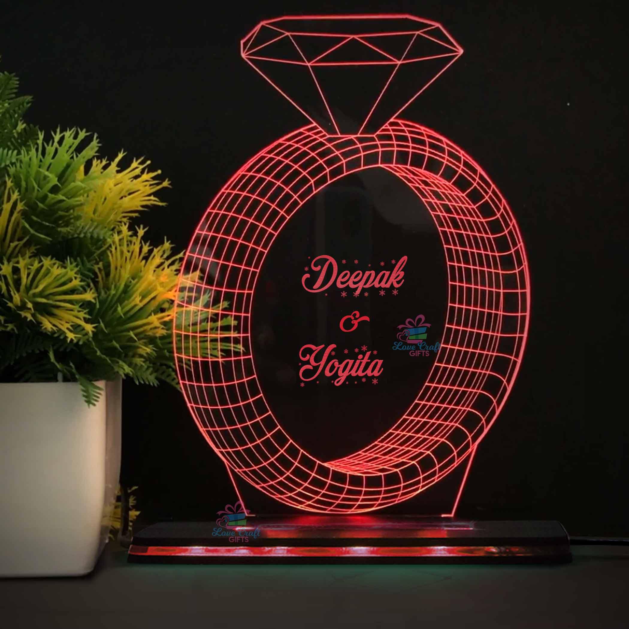 3d Acrylic Names In Ring LED Lamp - Image 3