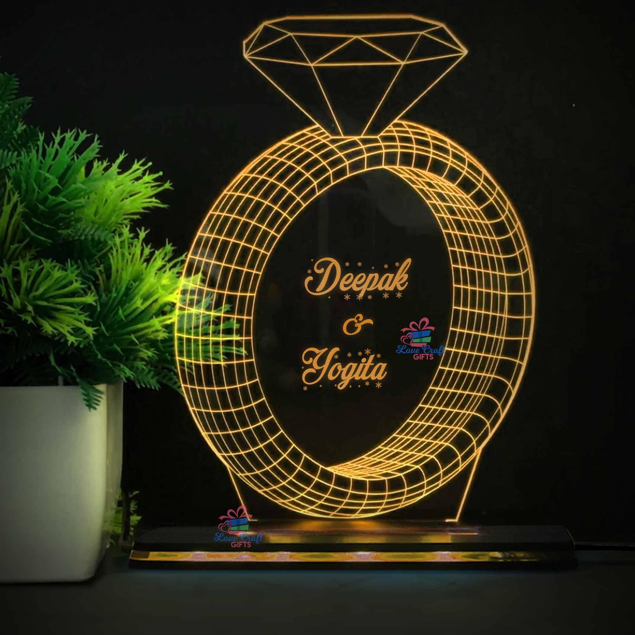 3d Acrylic Names In Ring LED Lamp - Image 4