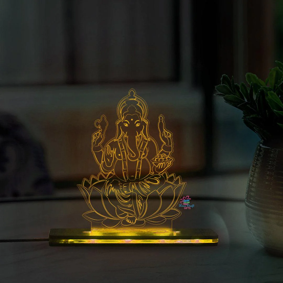 3D Acrylic Multicolored Religious Ganesha - Image 3