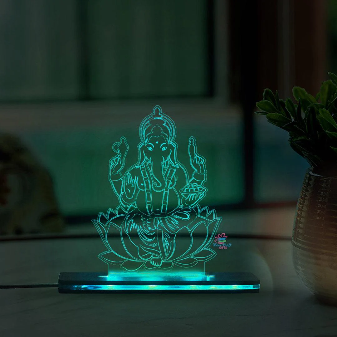 3D Acrylic Multicolored Religious Ganesha - Image 4