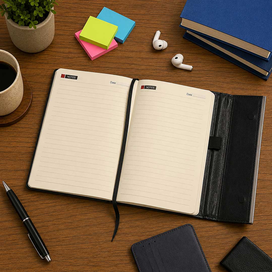 A5 Woven Vegan Leather Diary – Personalized Name Printing - Image 10