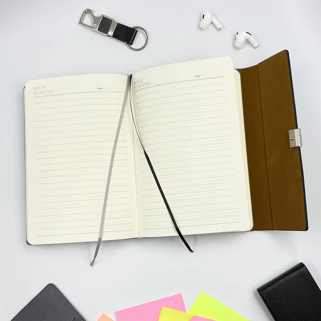 A5 Woven Vegan Leather Diary – Personalized with Name - Image 8