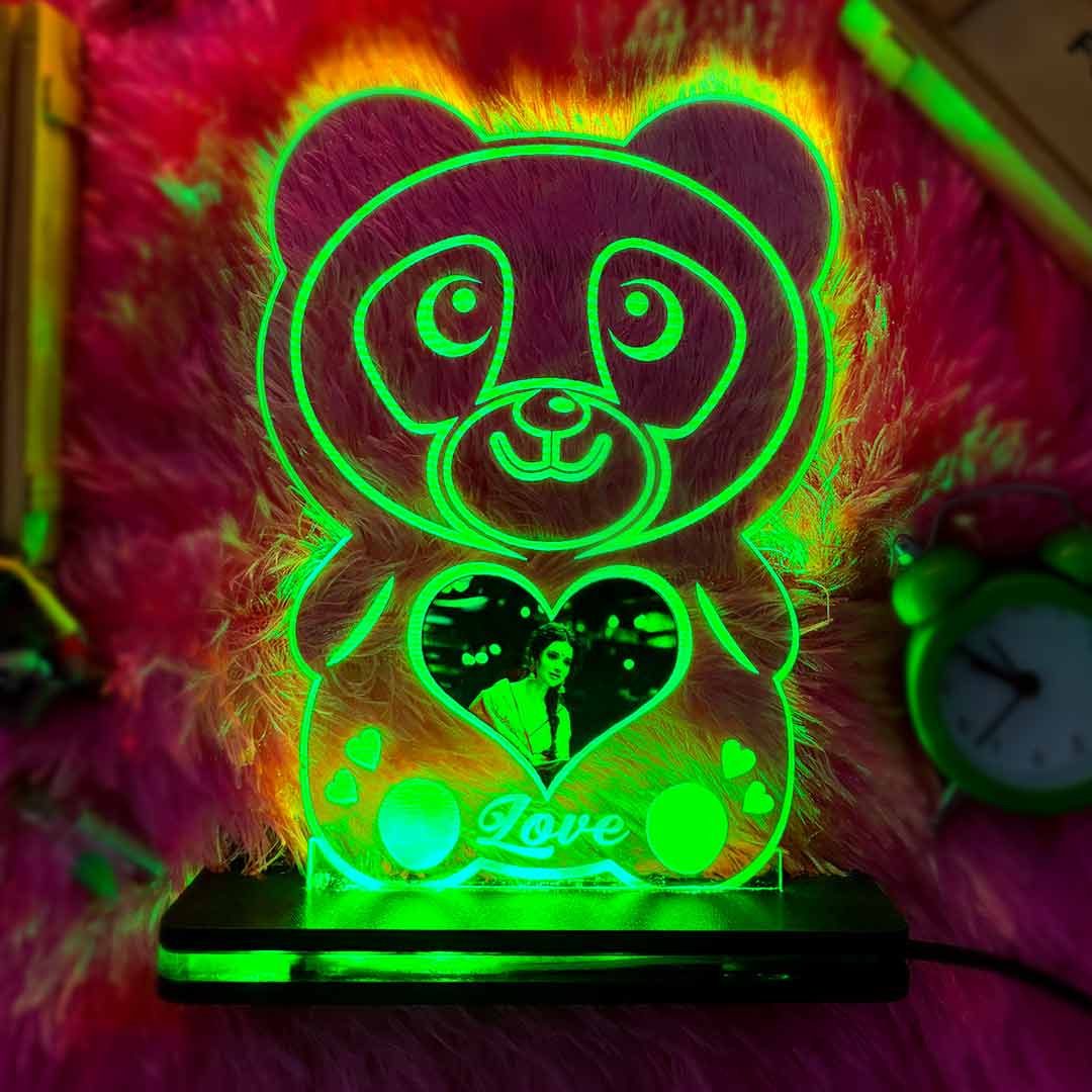 Acrylic Glowing Panda Lamp with Photo & Text - Image 24
