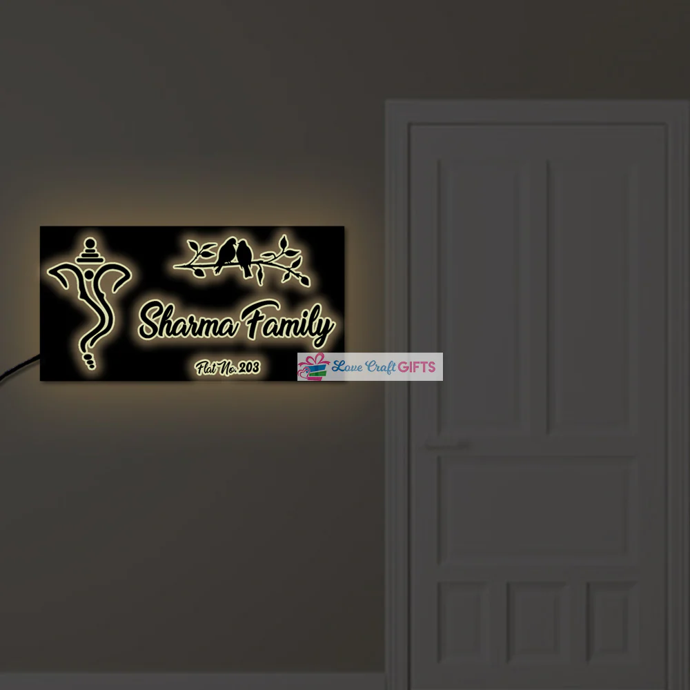 Personalized Acrylic LED Home Name Plates - Image 2