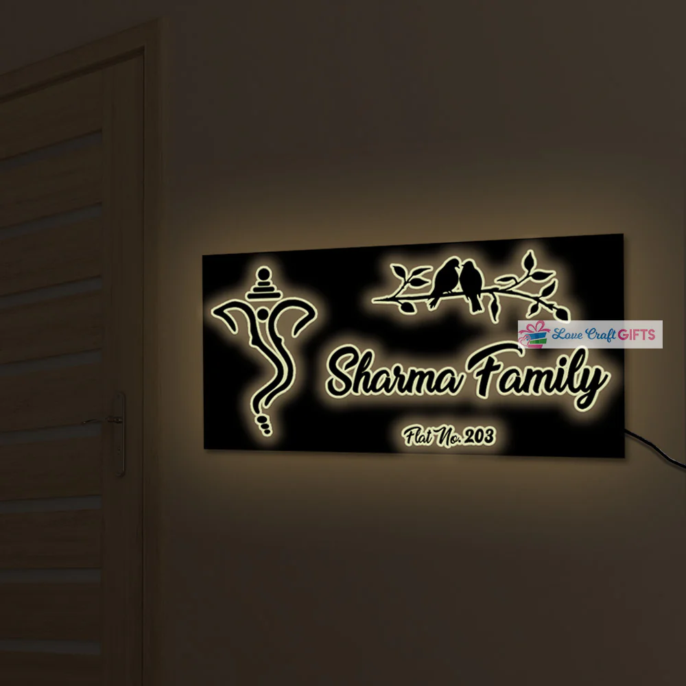 Personalized Acrylic LED Home Name Plates - Image 3