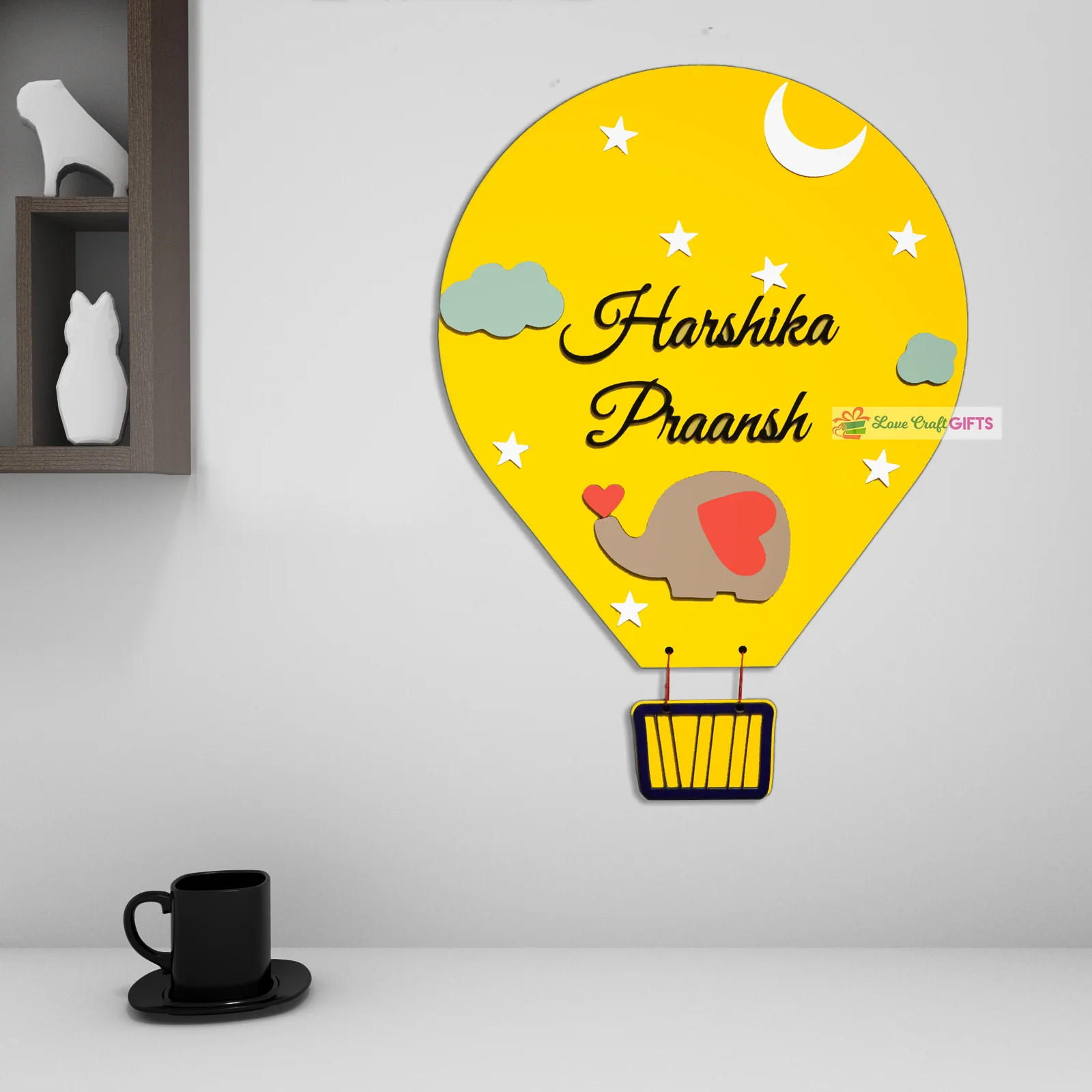 Air Balloon Wooden Wall Hanger-15x15"