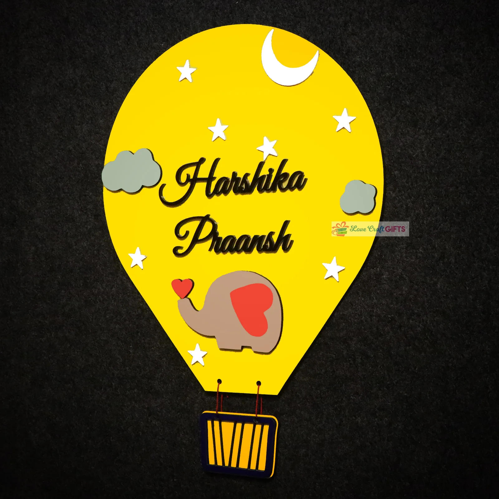Air Balloon Wooden Wall Hanger-15x15" - Image 2