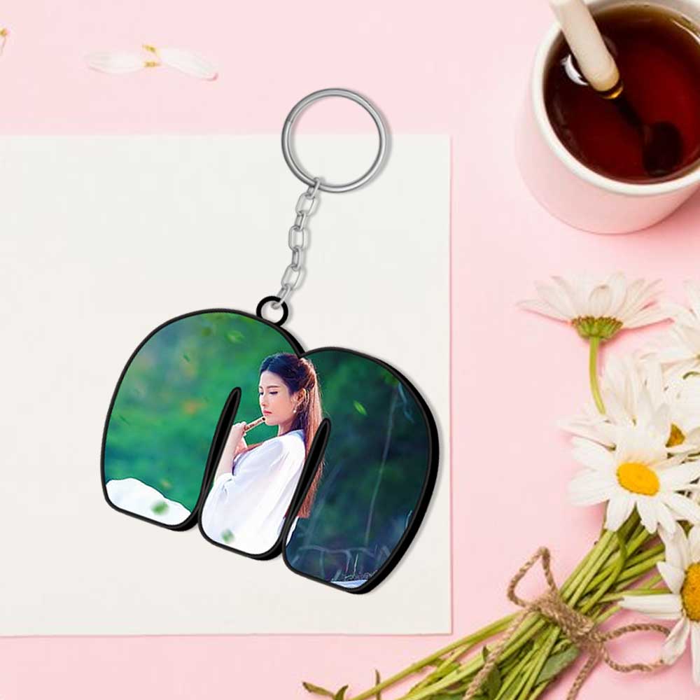 Alphabet Shape-Photo Printed Keychain - Image 13