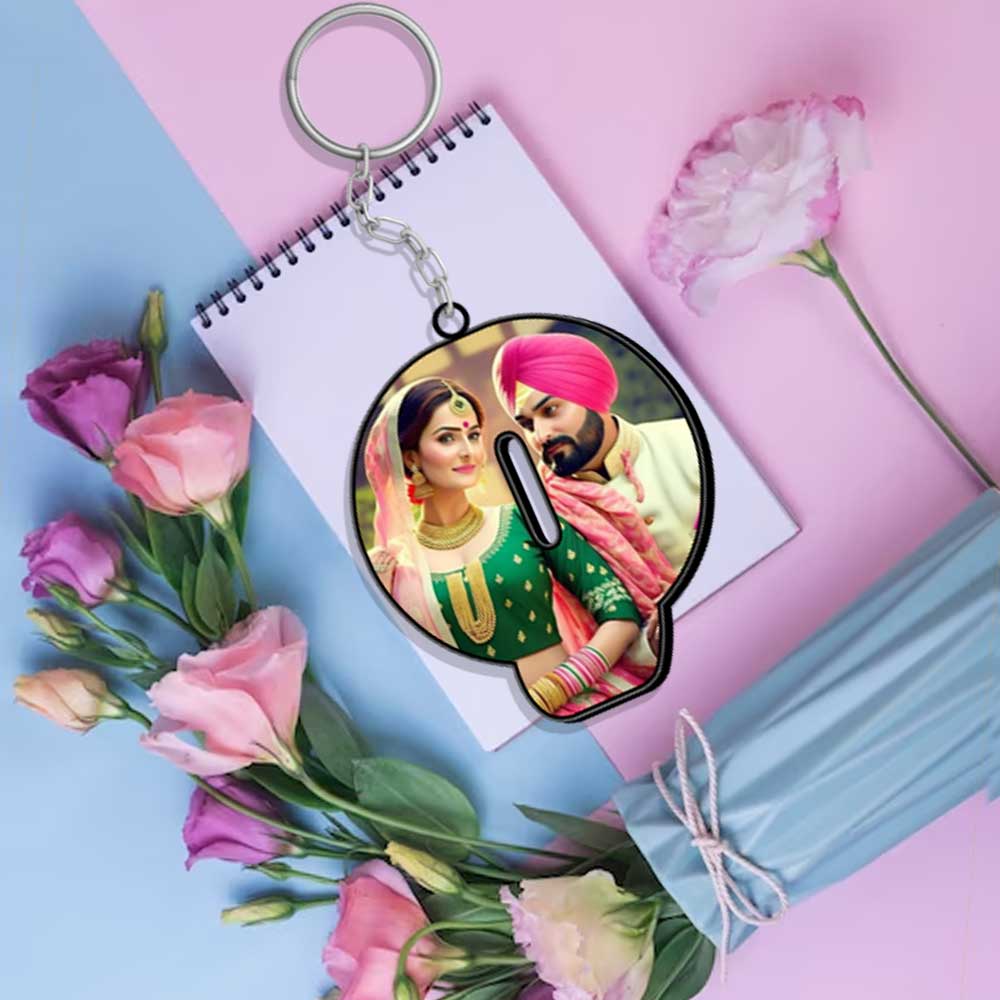 Alphabet Shape-Photo Printed Keychain - Image 17