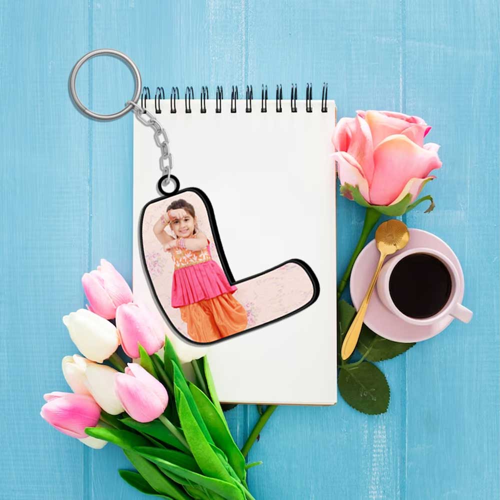 Alphabet Shape-Photo Printed Keychain - Image 28