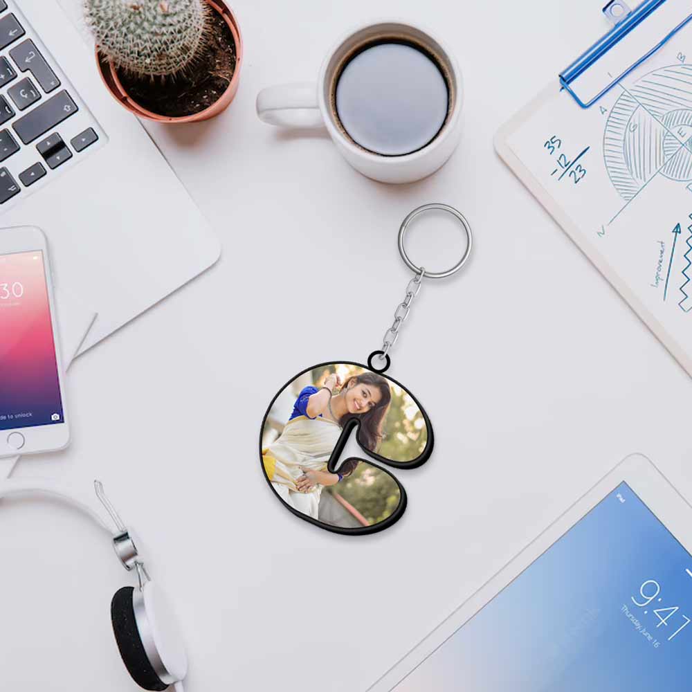 Alphabet Shape-Photo Printed Keychain - Image 3