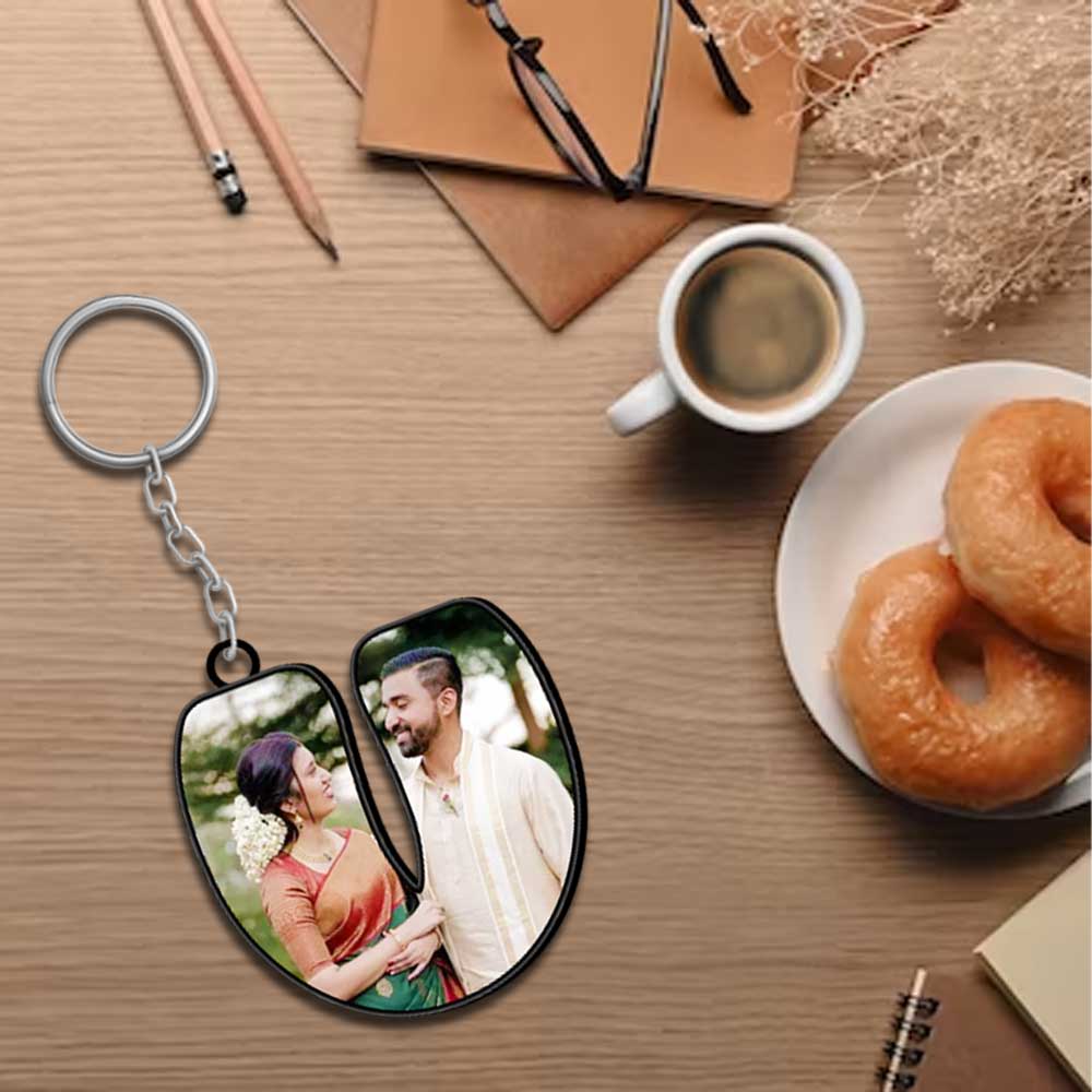 Alphabet Shape-Photo Printed Keychain - Image 38