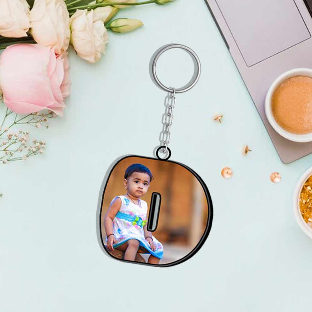 Alphabet Shape-Photo Printed Keychain - Image 4