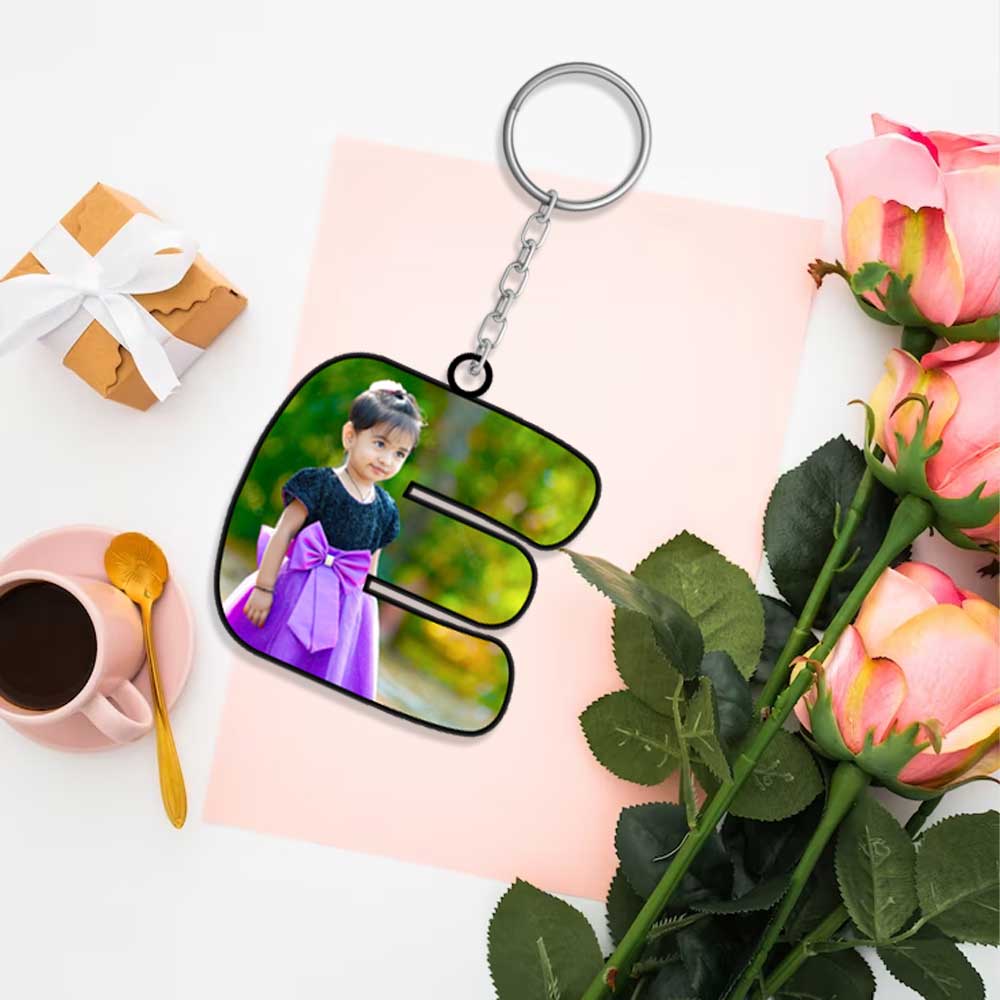 Alphabet Shape-Photo Printed Keychain - Image 5