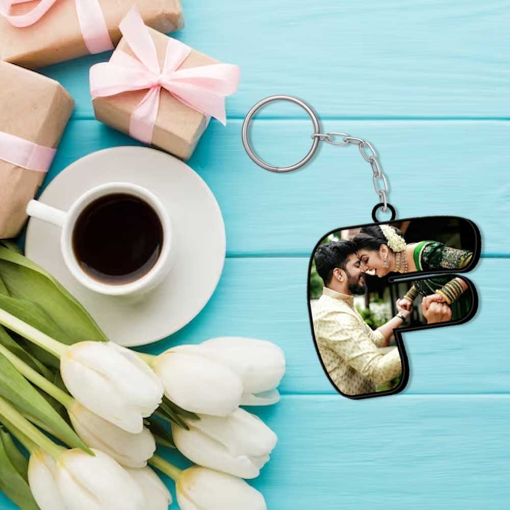 Alphabet Shape-Photo Printed Keychain - Image 6