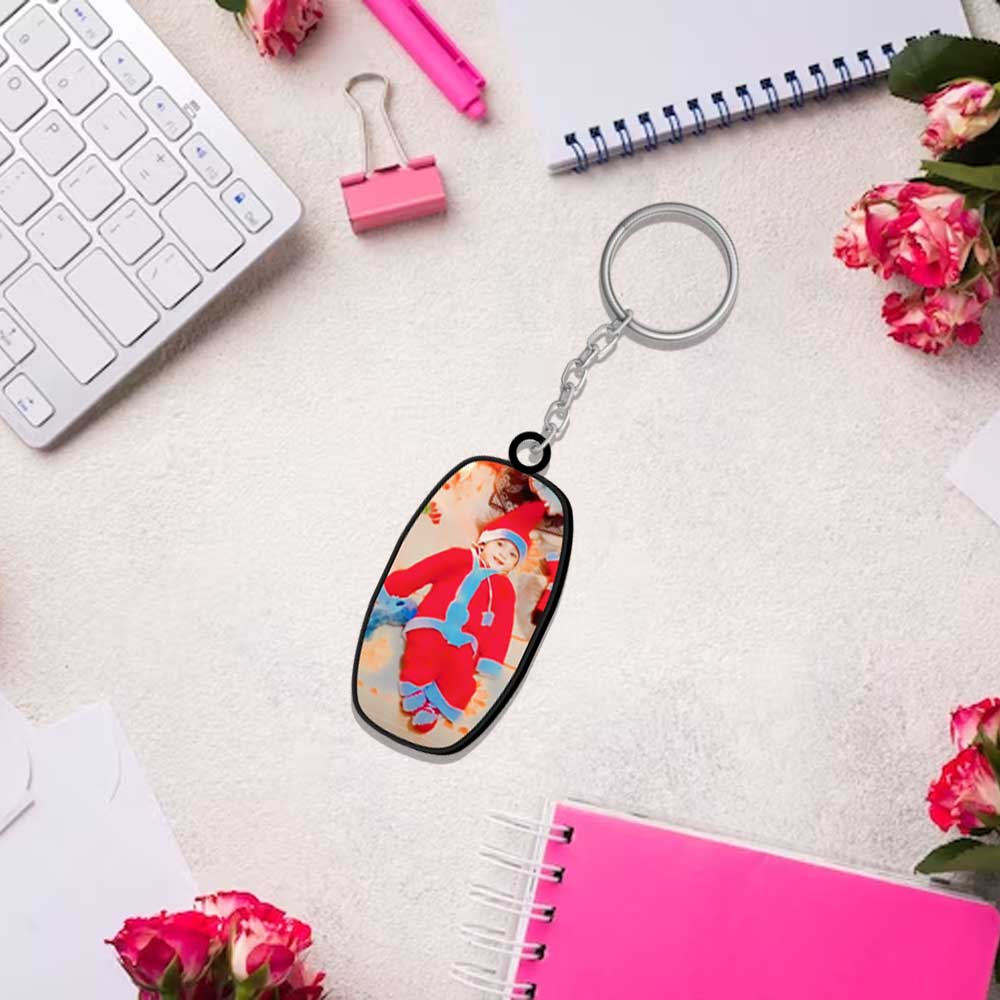 Alphabet Shape-Photo Printed Keychain - Image 9