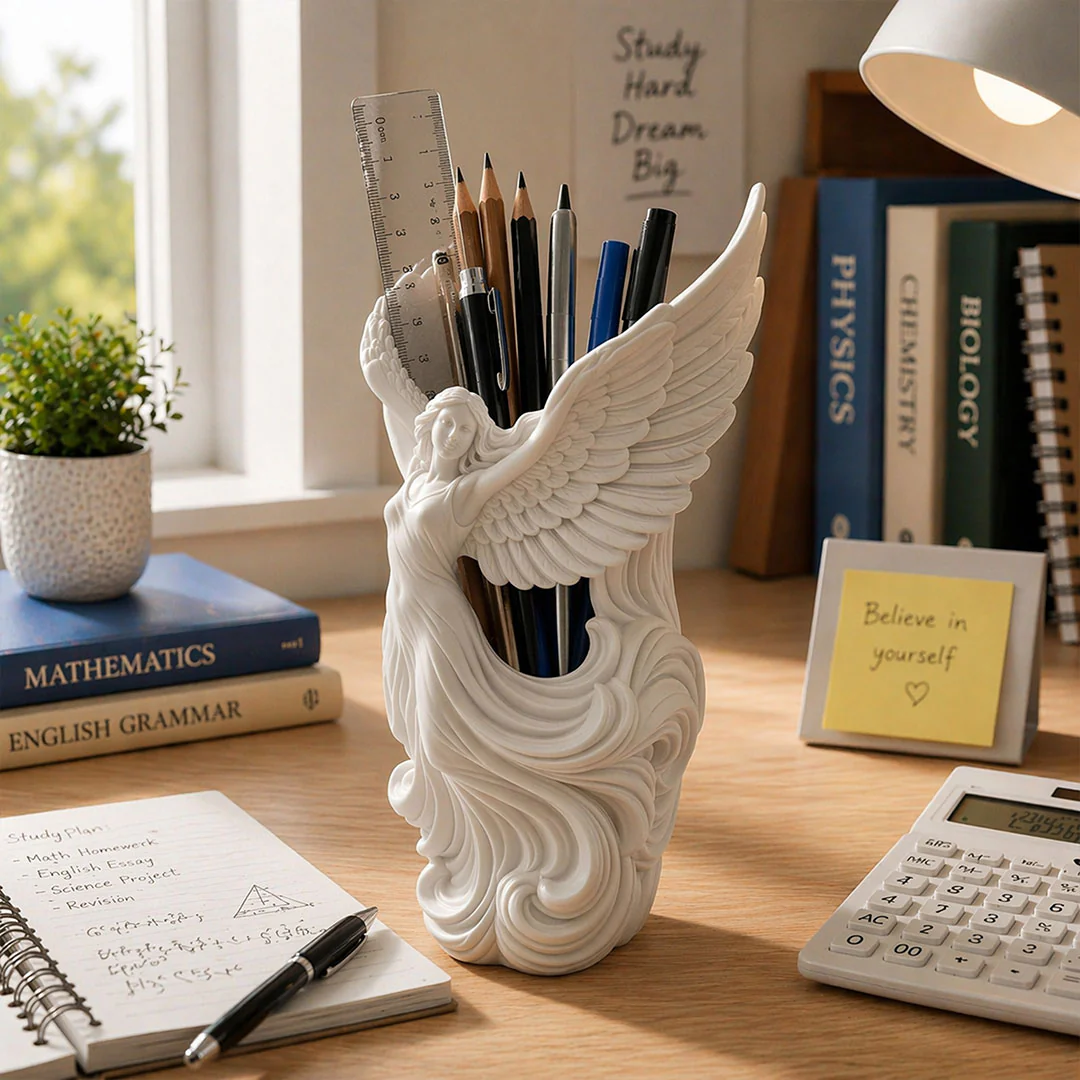 Angel Wings Design Pen Stand | Premium Decorative Desk Organizer - Image 5