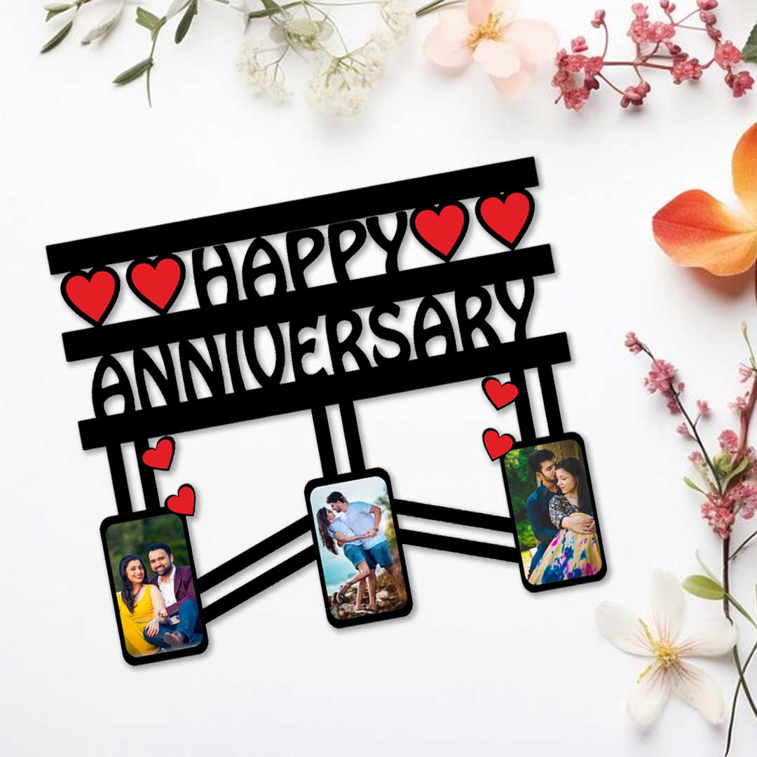 Anniversary Photo Frame, Pen & Keychain Gift Combo - Image 2