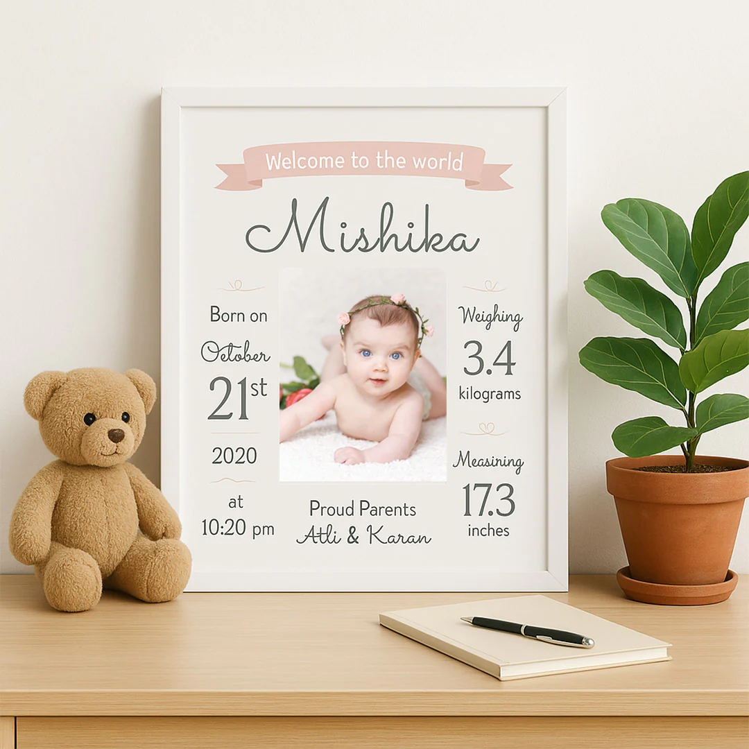Baby Birth Details Printed Frame - Image 3