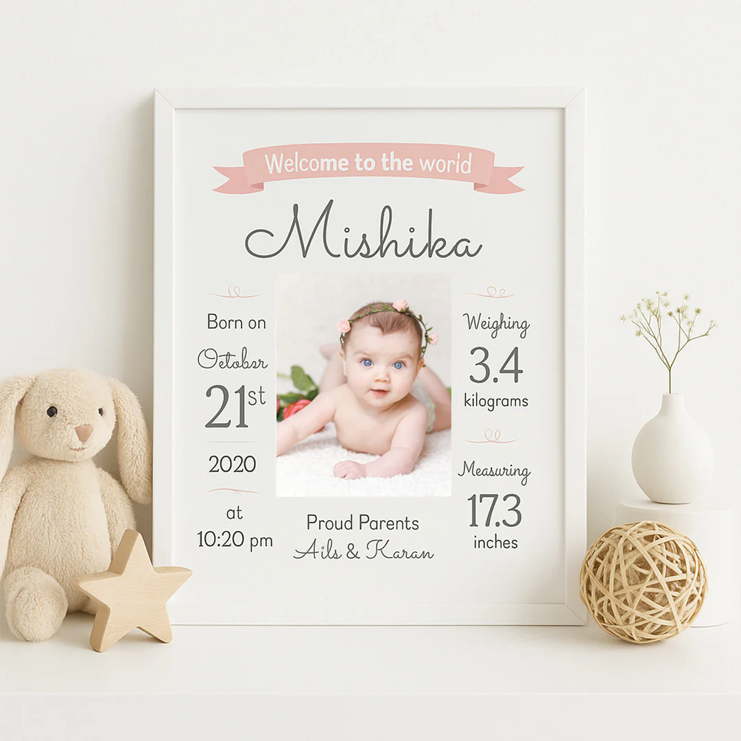 Baby Birth Details Printed Frame - Image 4
