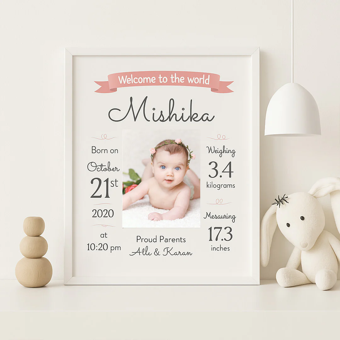 Baby Birth Details Printed Frame - Image 5