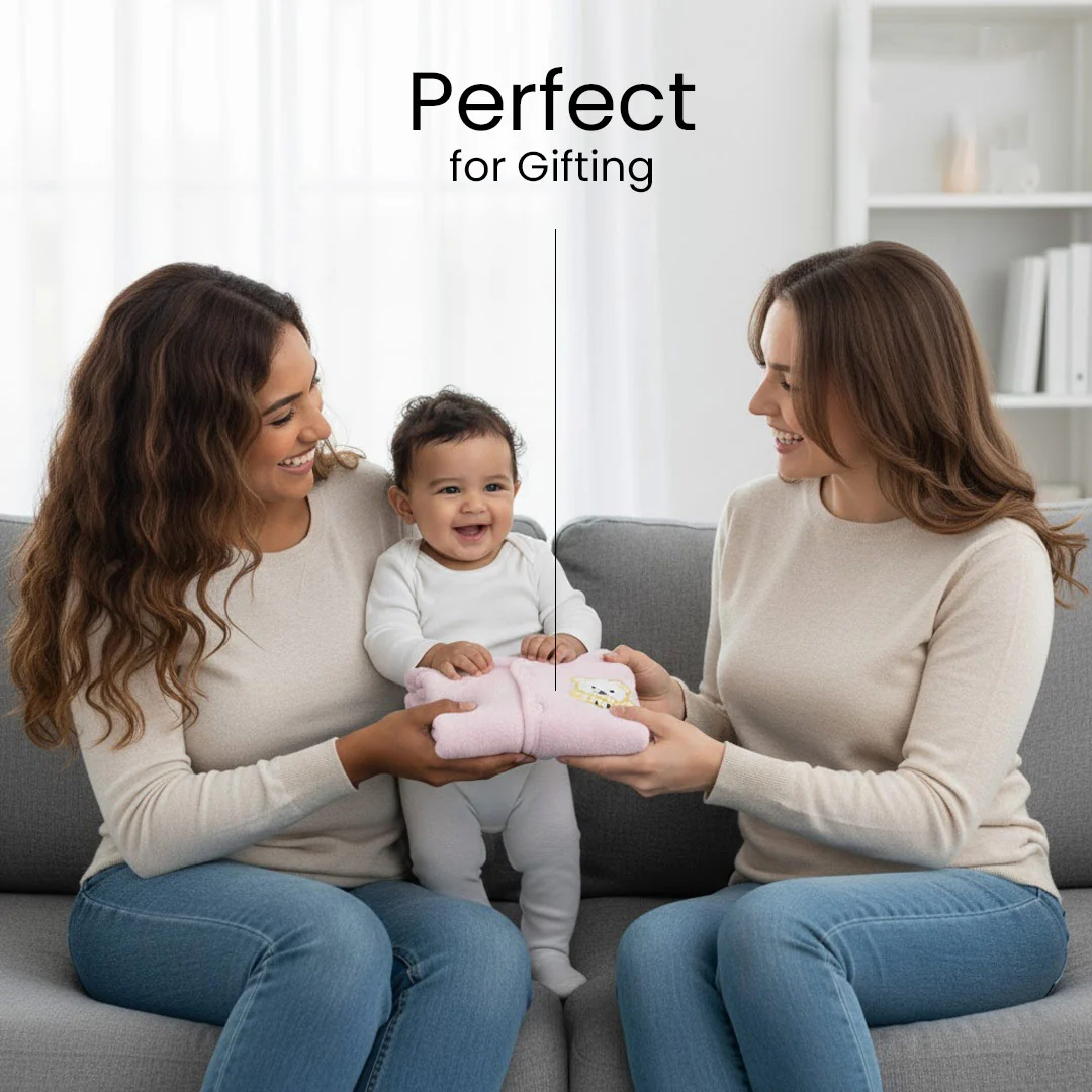 Baby Pink Winter Fleece Clothing Set – 4-in-1 - Image 4