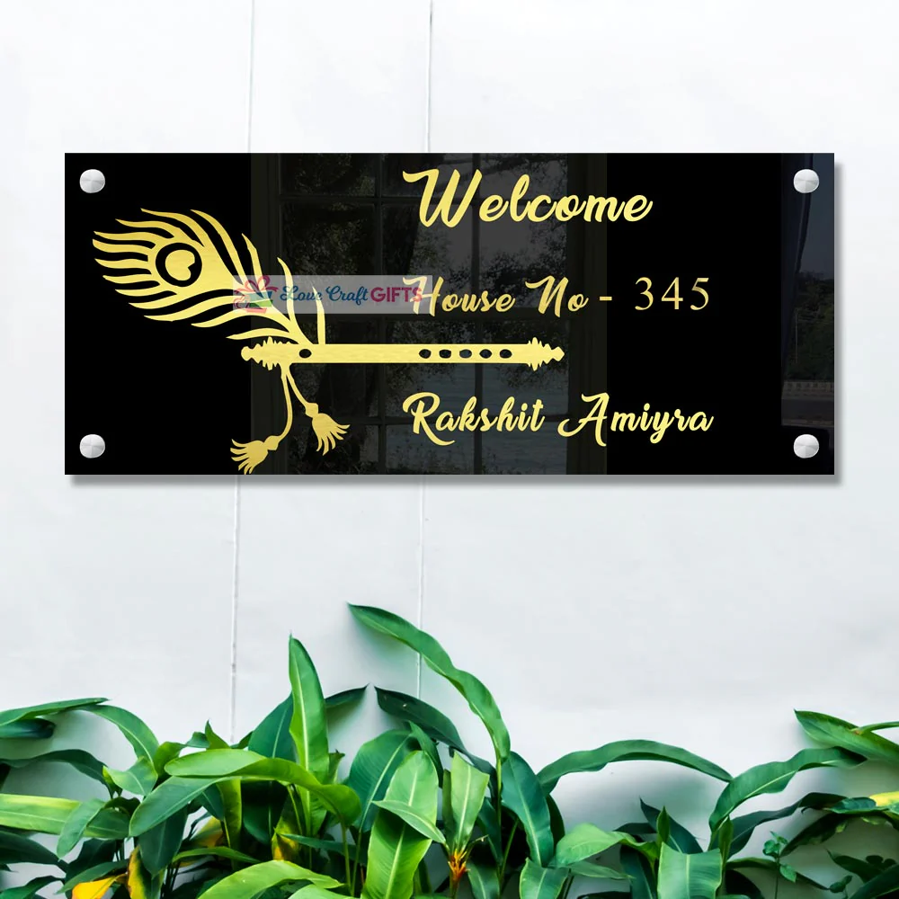 Bansuri Acrylic Home Name Plates-10x18"