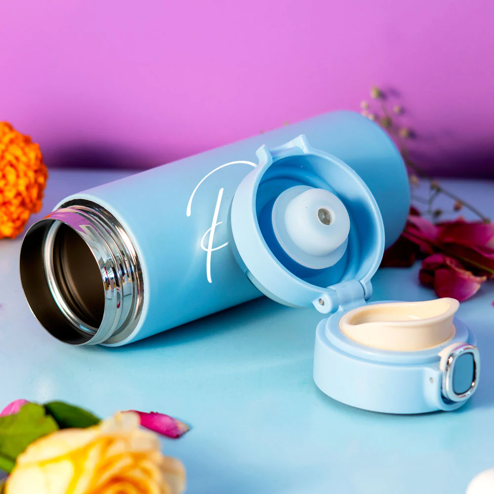 Customized Blue Smart Temperature Water Bottle - Image 3