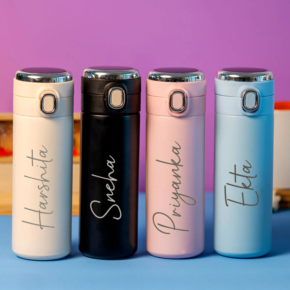 Customized Blue Smart Temperature Water Bottle - Image 5