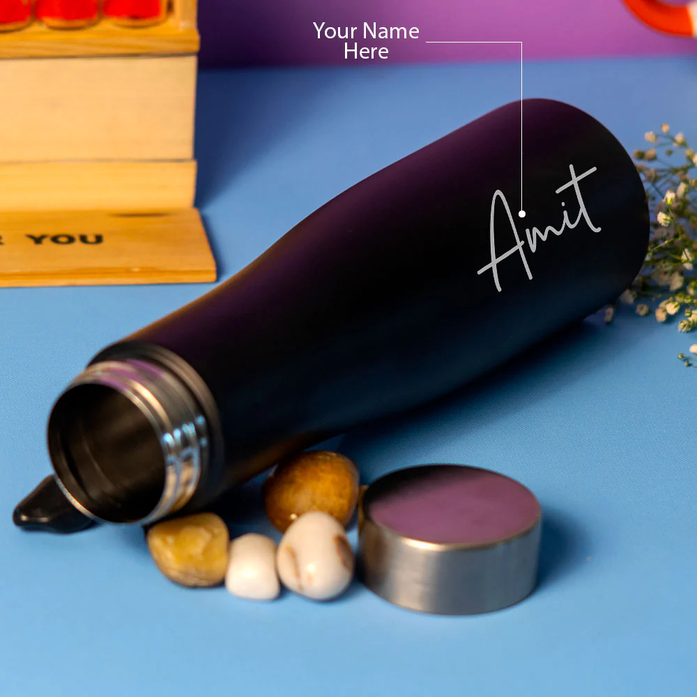 Customized Black Stainless Water Bottle - Image 2