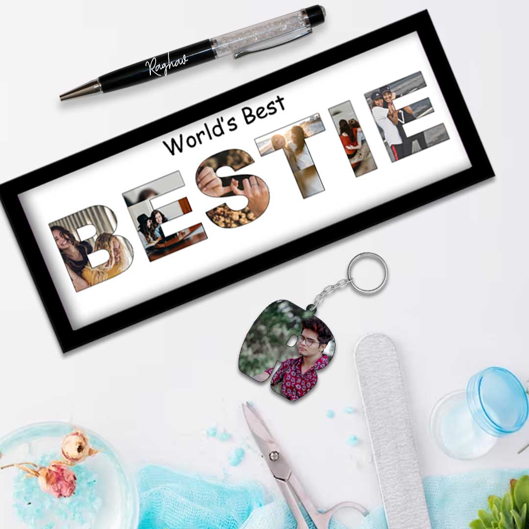 Bestie Frame, Pen & Keychain Gift Combo